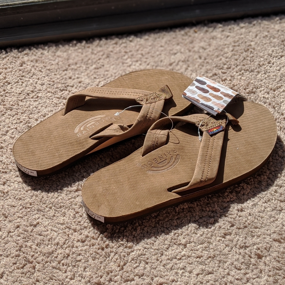 NWT Rainbow Sandals Men's Leather Flip Flop Size M